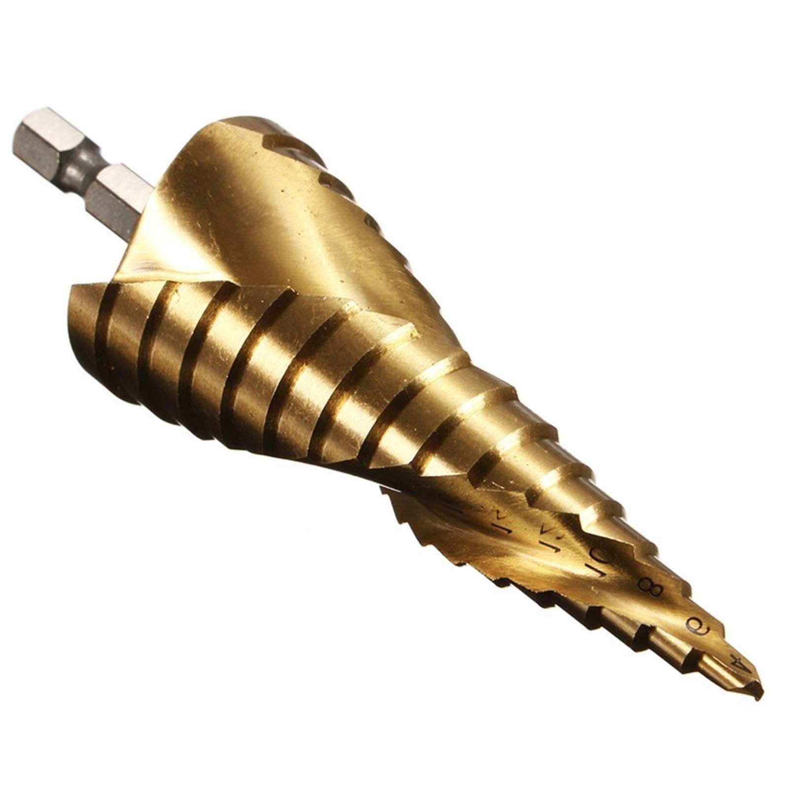 Wiertła tnące Wiertło stopniowe pokryte tytanem 4-12/20/32mm Wiertło do drewna HSS Wiertło do metalu z chwytem sześciokątnym Wiertło rdzeniowe (kolor: zestaw 4 12 20 32mm) (zestaw 4 12 20 32mm)