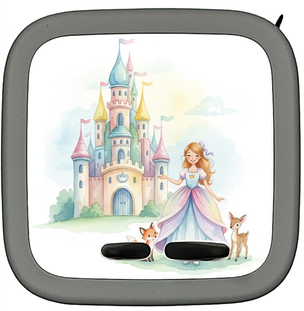 Fräulein Lotti - Motivfolie und Schutzfolie als Zubehör für die Toniebox 2 -Prinzessin | Selbstklebend | Passgenau | Form wählbar | Optional mit Namen