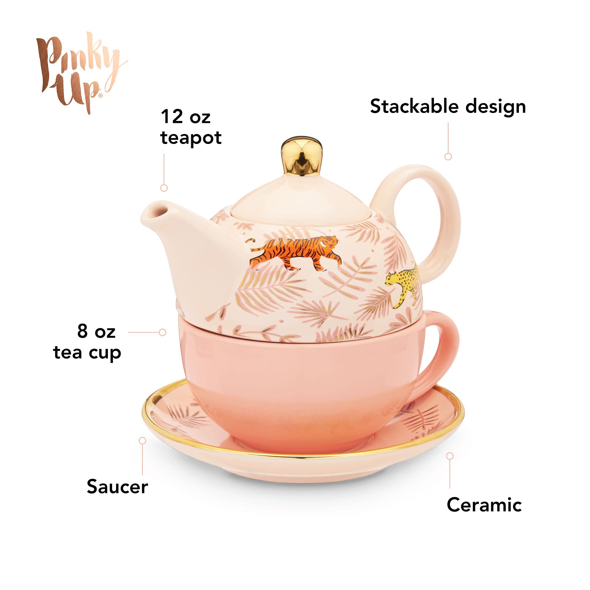 Amazon.com | Pinky Up Addison Bangladesh Tea For One Set, Teapot