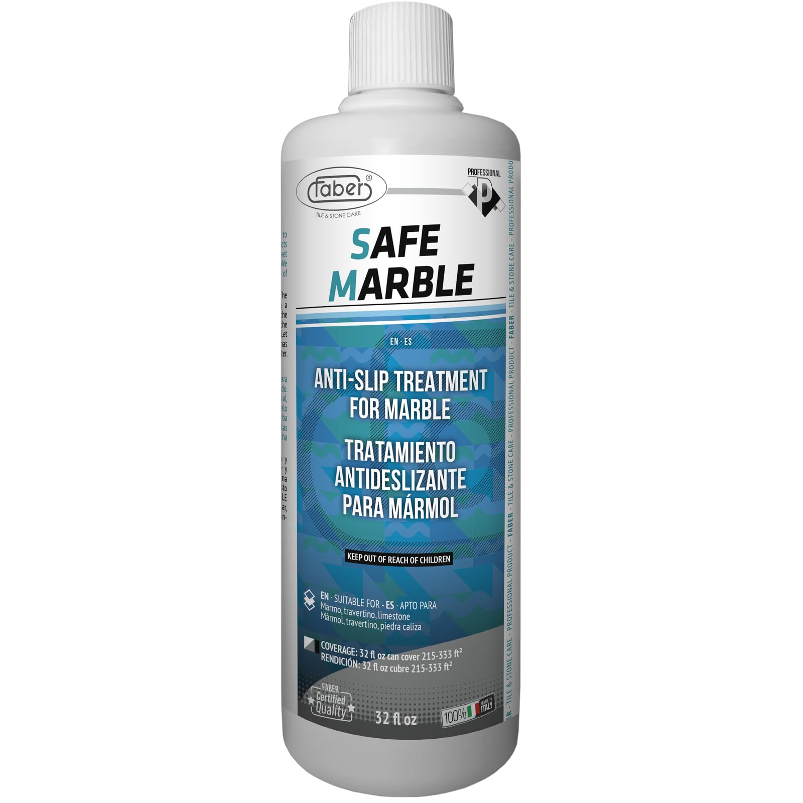 Faber Professional Safe Marble Anti Slip Treatment for Marble Travertine Limestone and Lime Based Surfaces in General 1L