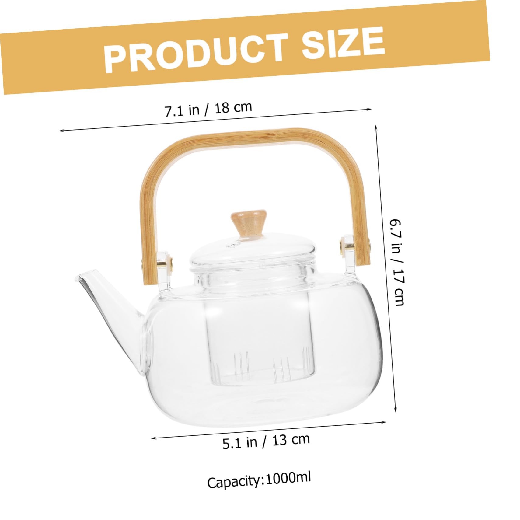 MAGICLULU Teiera Trasparente con Resistente Alle Alte Temperature Adatta per Infusi Tè Tisane e Tè Fiori Facile Rimovibile