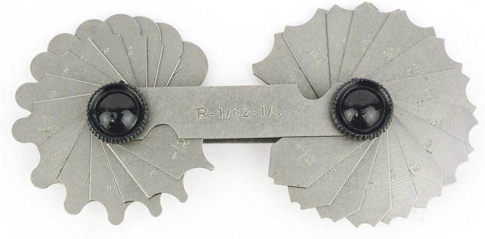 Kaufhof AGR1109 1/32 Inch to 1/4 Inch 26 leaves Radius Gauge