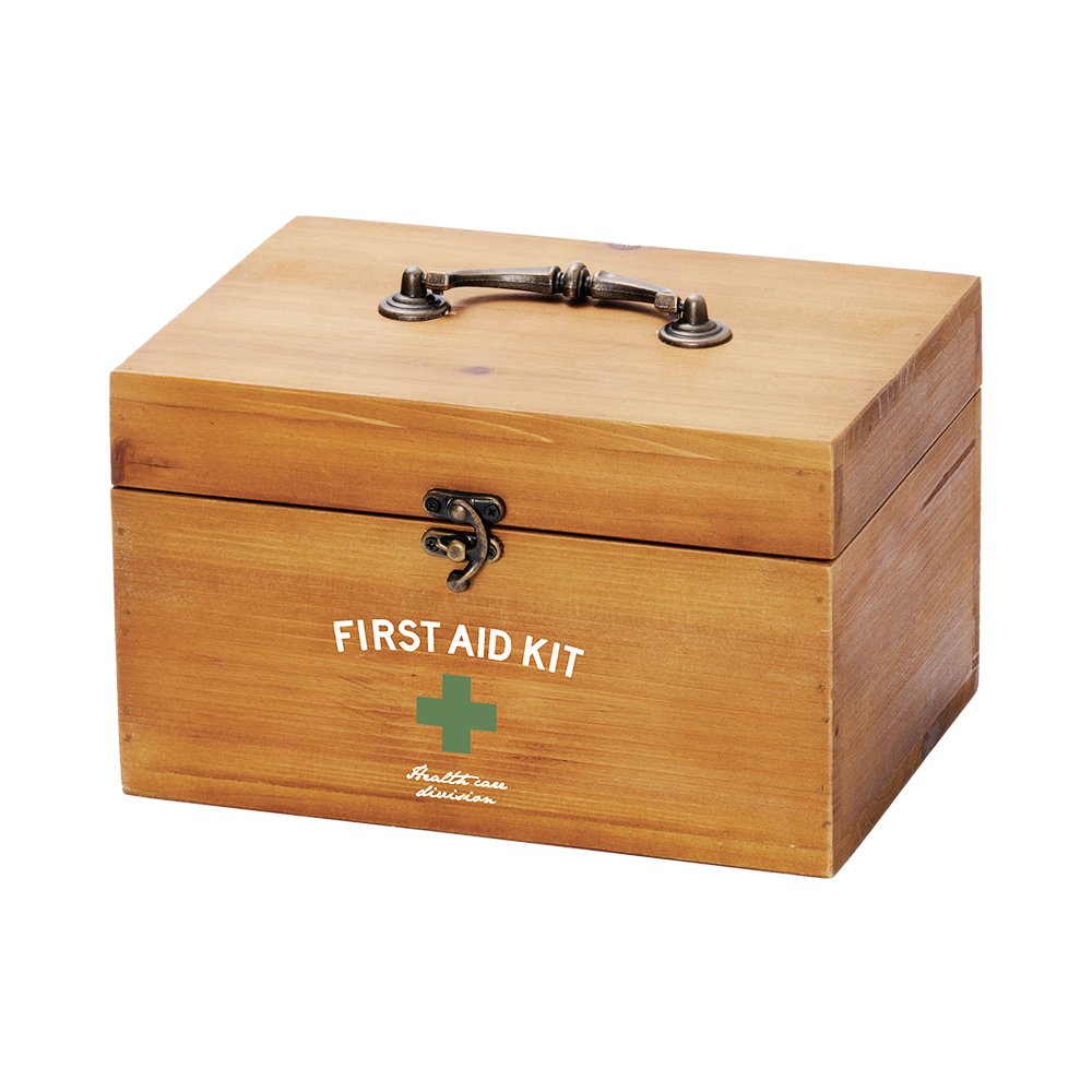 Amazon.co.jp: Antique-Style Natural Wood First Aid Box : Health