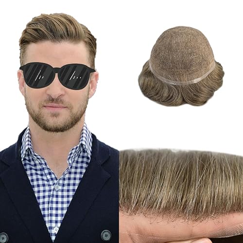 Toupee para hombres, sistema de reemplazo de cabello humano real, encaje suizo suave, tupé, sistema de cabello para hombres, extensiones de cabello disponible en Yaxa Colombia