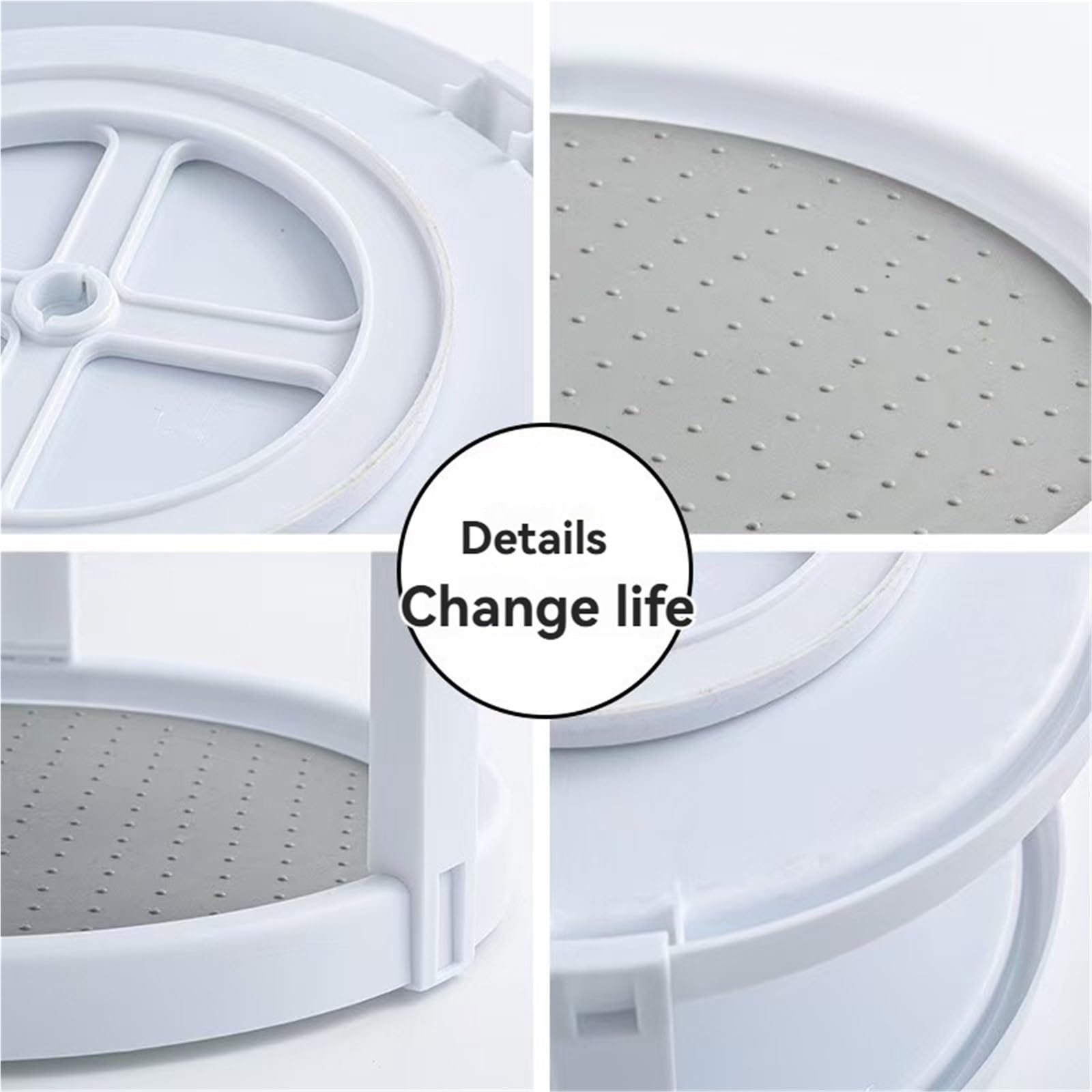 Bandeja giratoria multiusos for especias de cocina, 2 unidades, redonda, for el hogar para Nevera, Cocina(3.5x25cm)
