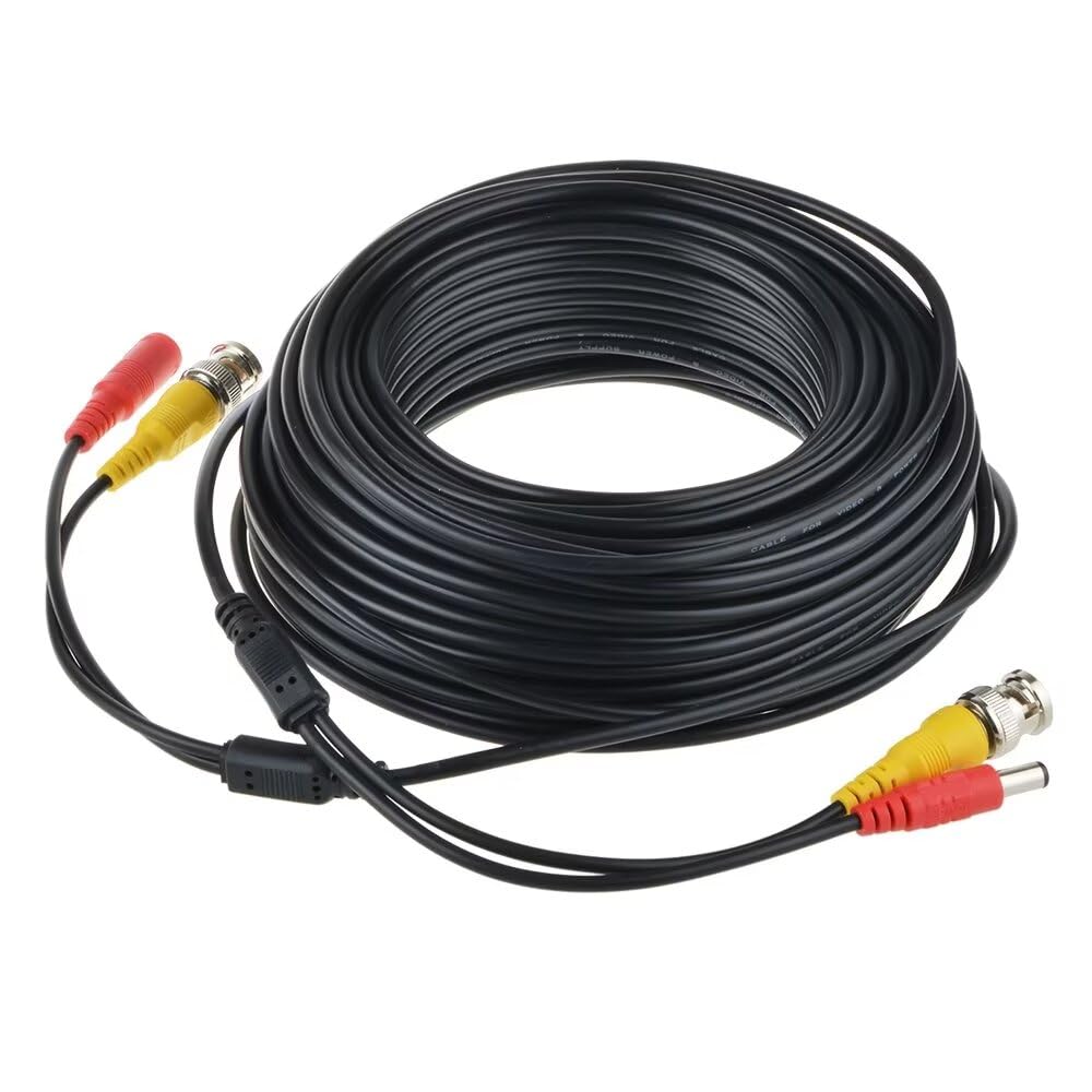 MDCGPower 100ft Black CCTV BNC Video Power Cable DVR Surveillance Camera Wire Cord