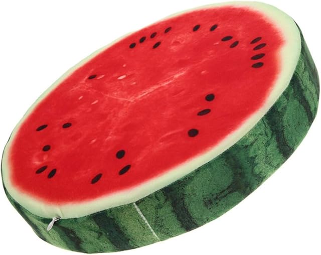 LANFIRE 3D Fruit stool Stump cushion Watermelon Slice Memory Foam Cushion Pillow Doll Seat Pad Home Decor (watermelon)