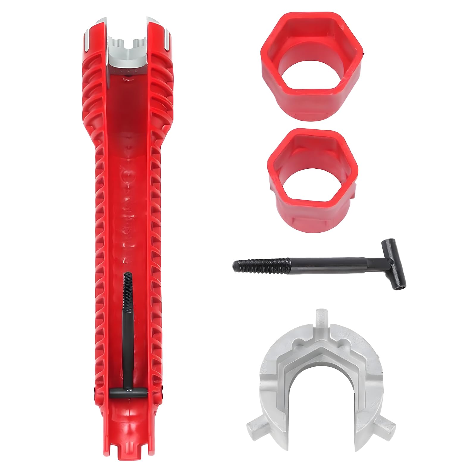 XcnPer Tap Spanner, 8 in 1 Faucet Wrench Tool, Tap Spanner for Tight Space Sink Tap Spanner, 25cm/9.84in*5cm/1.96in