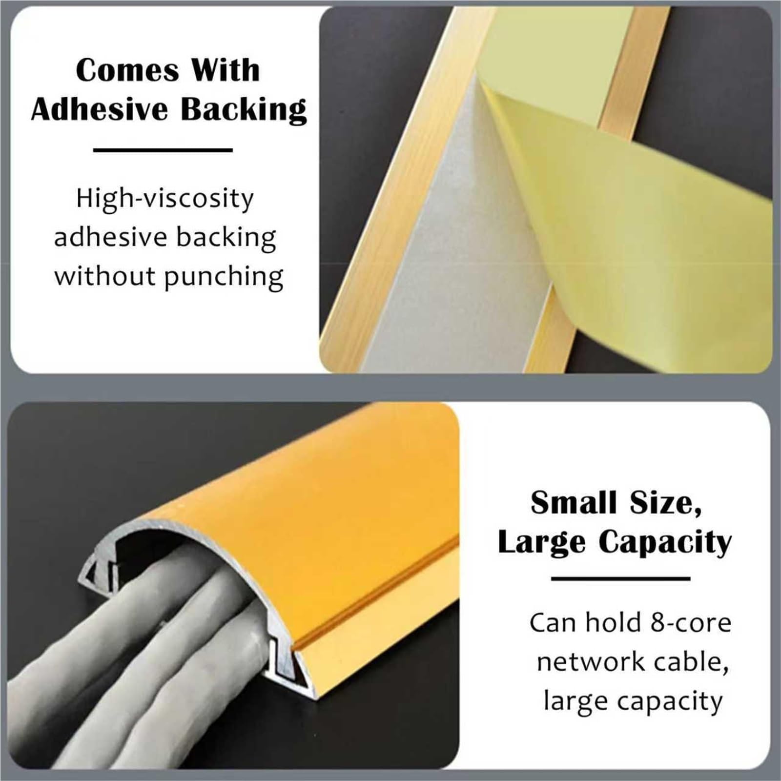 calpestabile passacavi Copertura Autoadesiva Per Scanalatura Di Gestione, Coperchio Per Canalina Portacavi In ​​lega Di Alluminio, Larghezza 30, 40, 50 Mm,(D,L W H 120cm x 50mm x 14mm)