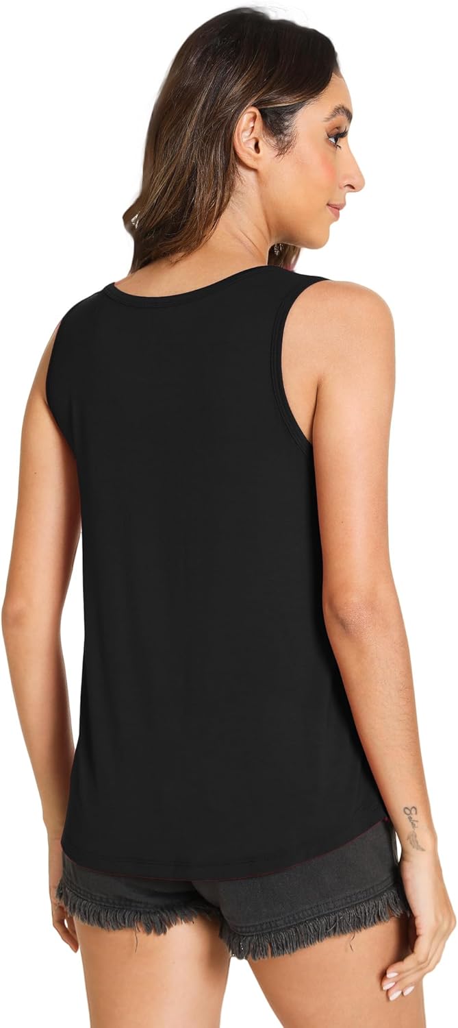 GYS Women Tank Tops Loose Fit Summer Basic Sleeveless Tops Bamboo Viscose Pajama Shirts - Image 2