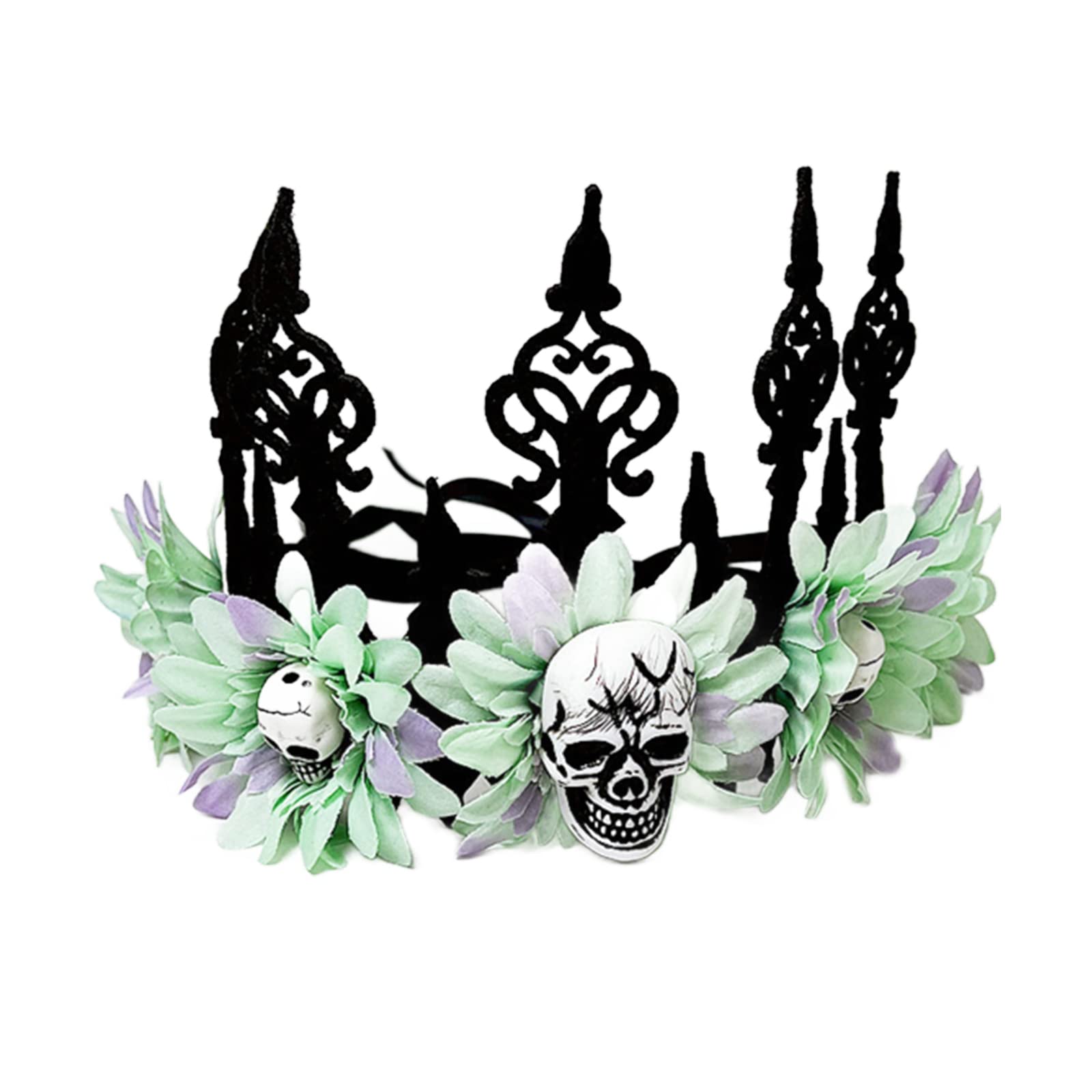 Crown Wreath Baroque-Headband for Halloween Gothic-Bridal Sunflower Crownpiece Women Elegant Festival Headdress Floral Wreath Floral Head