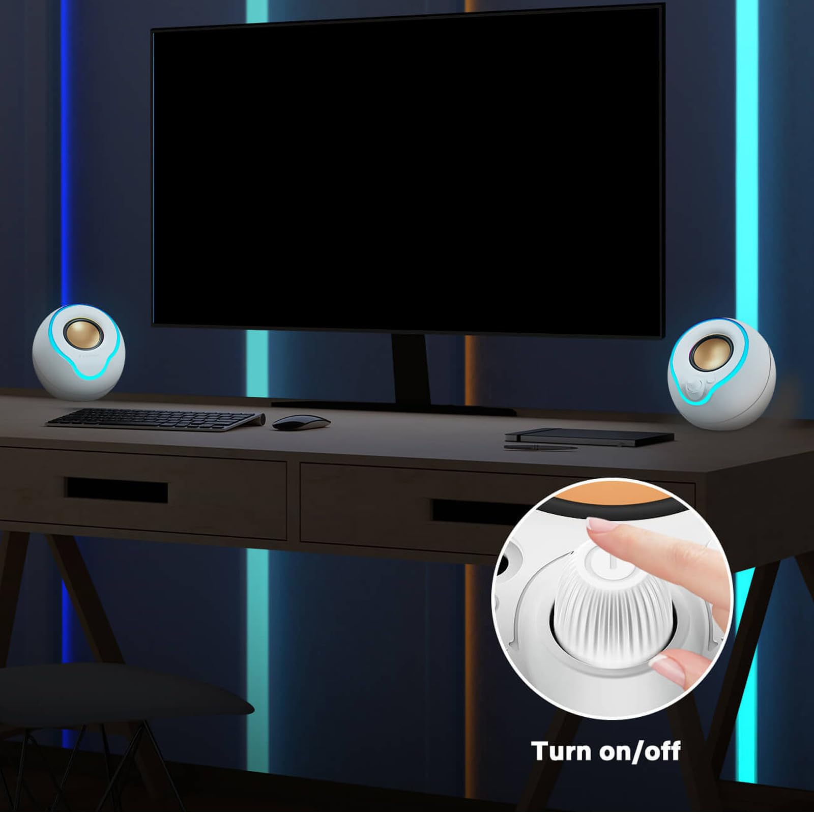 Oszczędzający miejsce sprzęt dźwiękowy komputerowy Soundbar z bogatym basem i kontrolami do kompaktowych biurek, głośników rytmicznych