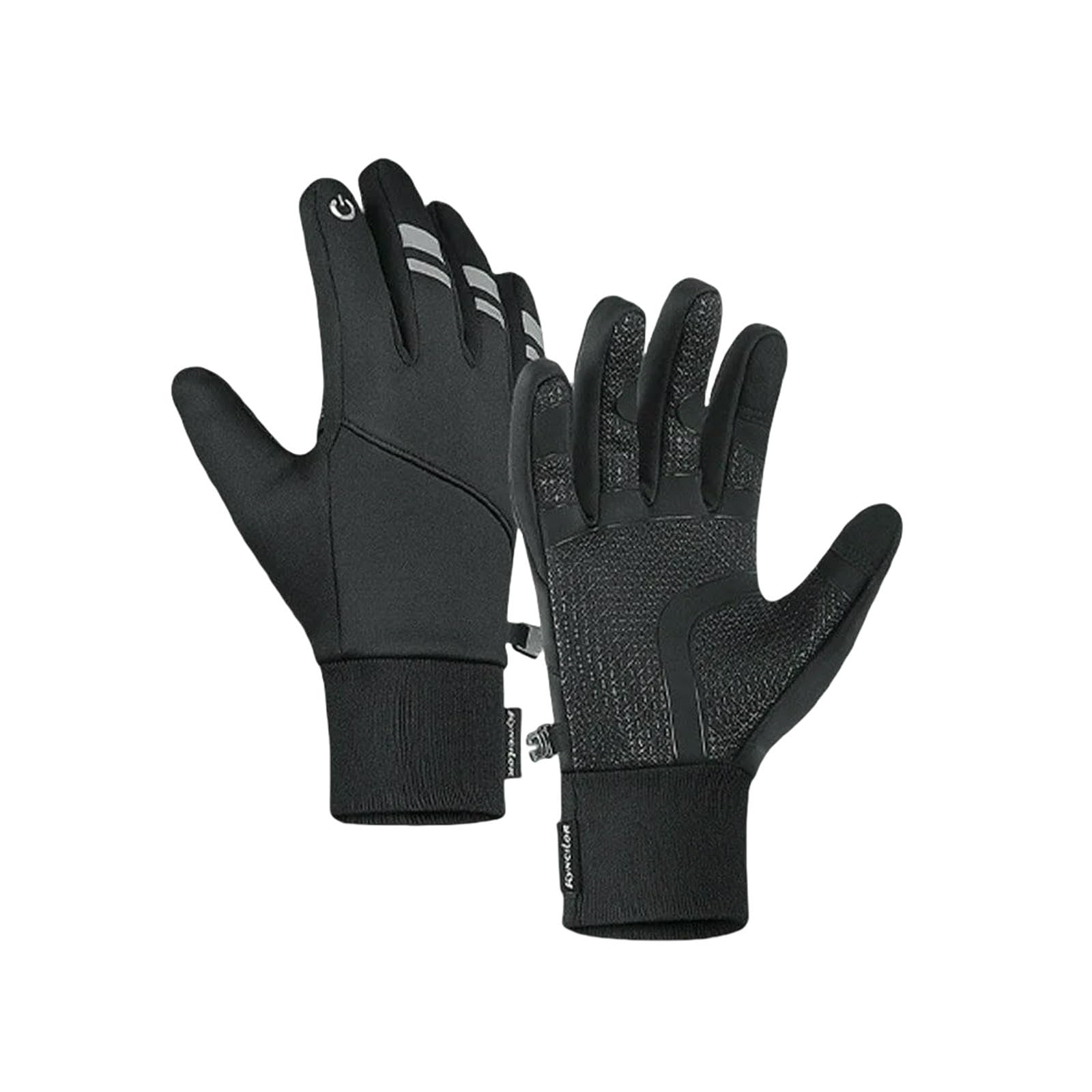 Guanti da Ciclismo Antivento Antiscivolo A Prova di Freddo Touchscreen Caldi Escursionismo All'aperto-Nero-l