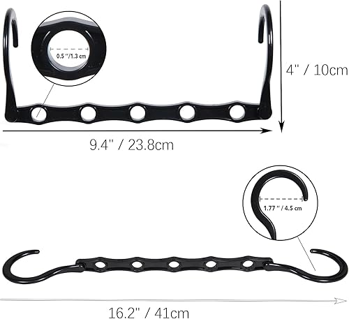 Miniatura 3 de UniqNest Paquete de 24 perchas mágicas que ahorran espacio para ropa, perchas de plástico con 5 agujeros, ahorran espacio, organizadores de armario