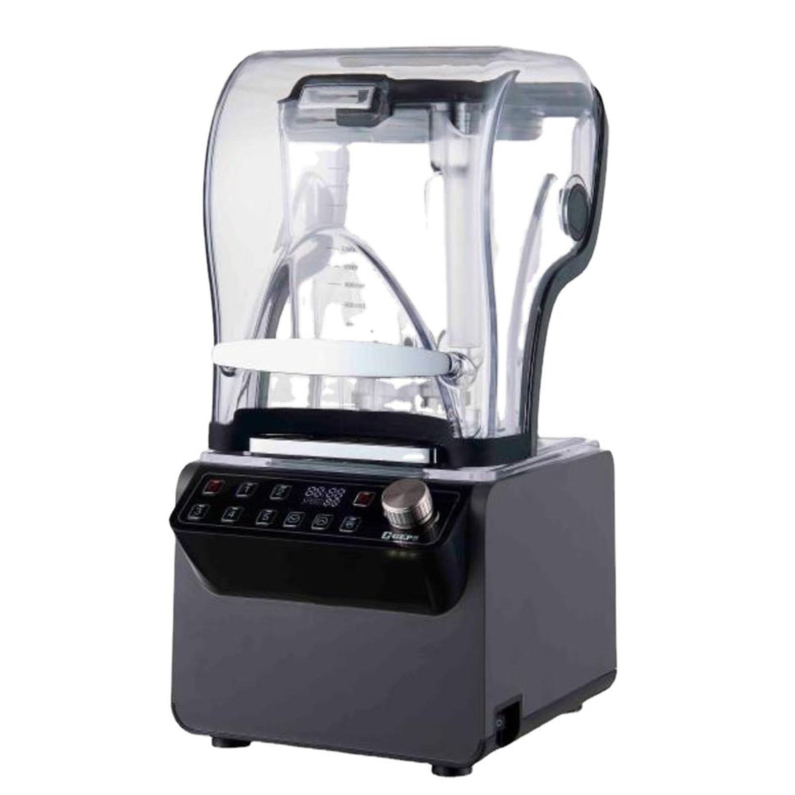 Commercial Blender and Smoothie Machine Button Speed Adjustment with Sound Insulation Cover 2L Large Capacity Grey