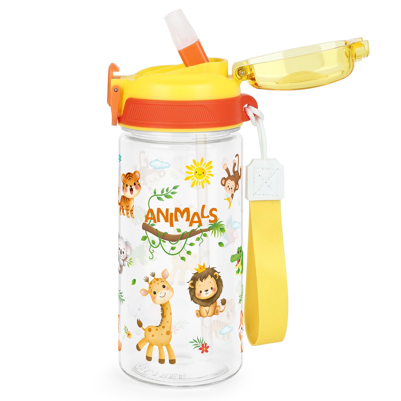 wooshwa Tritan Kids Water Bottle for School, 16 oz Plastic Water Bottle