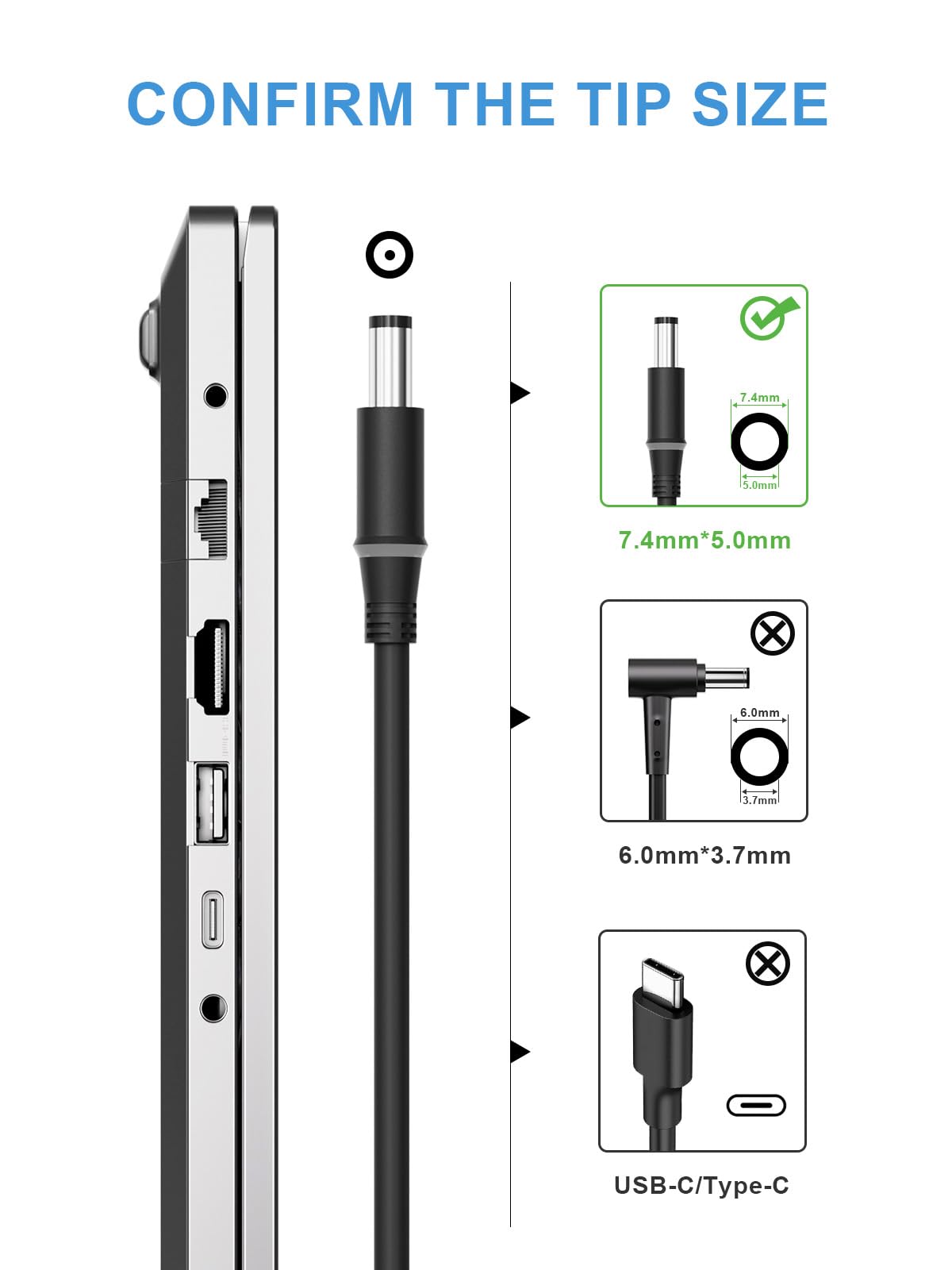 TSKYBEAR 130W AC Adapter Laptop Charger for Dell Latitude E6540 E5570 14 Rugged Extreme 7404 Inspiron 15 7000 7567 7566 7559 Precision 3510 M2800 Venue 8 Pro 5855 10 Pro 5056 Power Supply Cord
