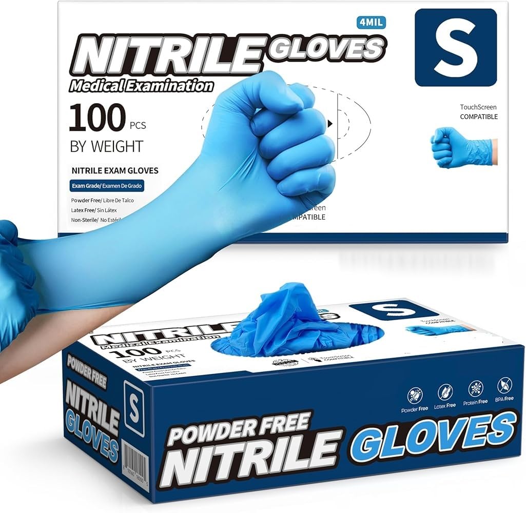 PROMART Disposable Nitrile Gloves, Latex-Free & Powder-Free, Blue – Comfortable, Durable, and Versatile for Medical, Food Handling, Surgical Gloves, Disposable Gloves (1000, XS)