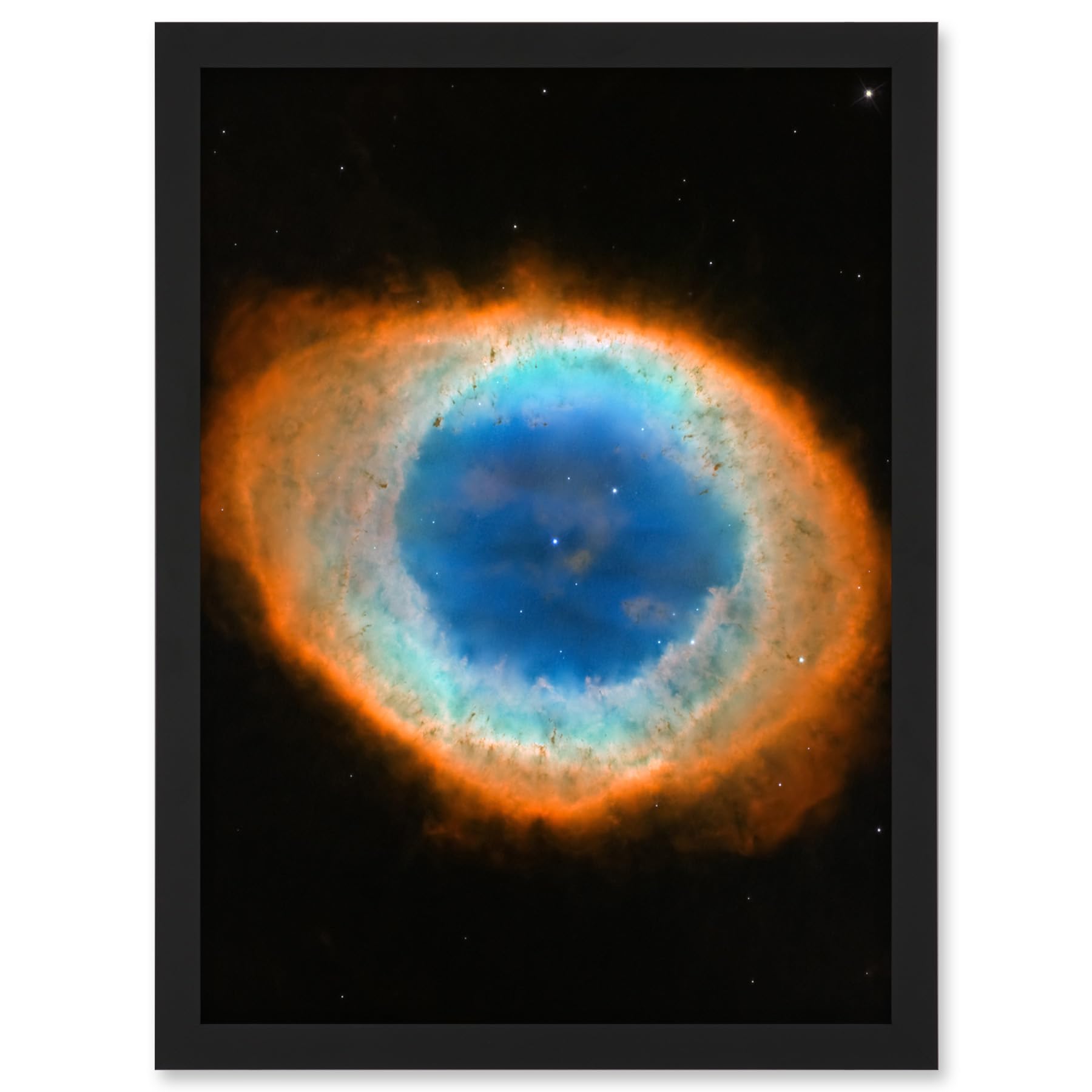 Artery8 Hubble Space Telescope Image Planetary Nebula Ring Blue Red Dying Star Formation Celestial Doughnut Of Gas And Matter Artwork Framed A3 Wall Art Print