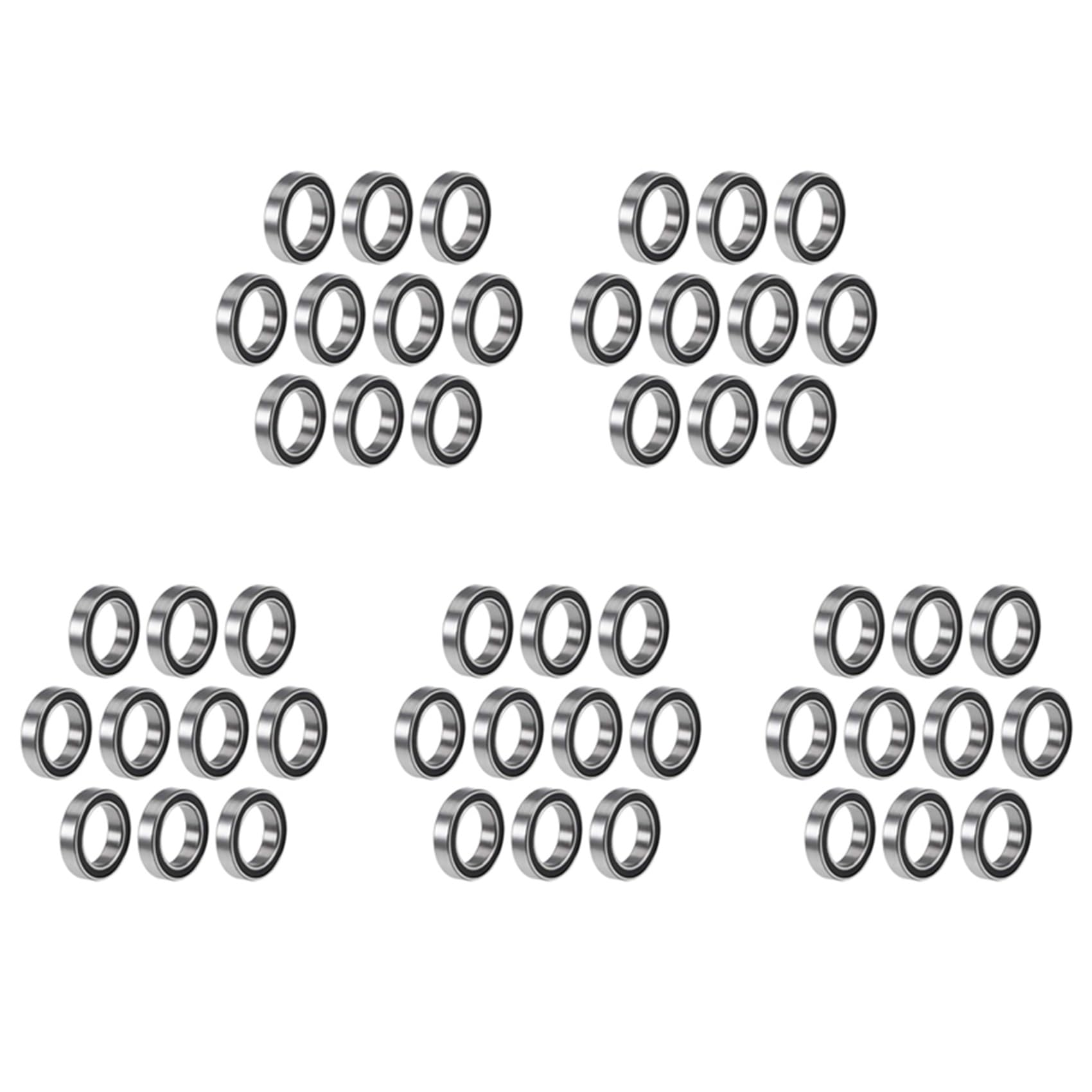 Jnchdghwa Silver 50Pcs 6701-12X18x4 Mm Miniature Double Rubber Sealed Deep Groove Ball Bearings