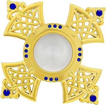 RZRHMUHN Religious Ornate Brass Monstrance Reliquary Box,Suitable For Collection And Religious Ceremonies GoldBlue
