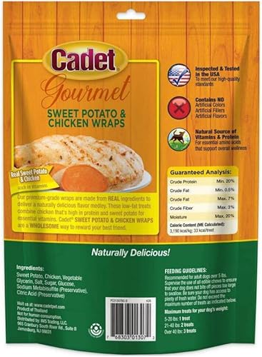Miniatura 3 de Cadet Gourmet 0130714oz batata y pollo Dog Treats WrapsCantidad 2Bolsas