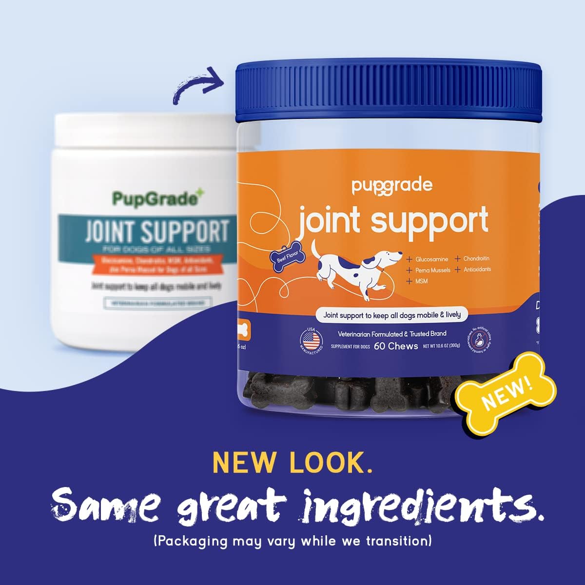 PupGrade 2-Pack Joint Support & Digestive Support Chews for Dogs - Soft Chews for Hip and Joint Pain Relief - Supplement with Probiotics, Prebiotics, Enzymes - 120 Chews Total image 2