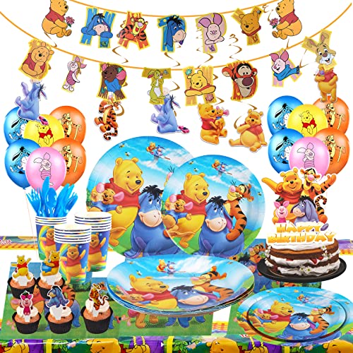 Winnie The Pooh Birthday Party Decorations, Serves 10 Guests Plates