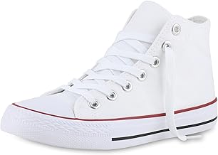 VAN HILL Women's Trainers, High Lace-Up, Comfortable, Basic, Leisure, Fabric Shoes