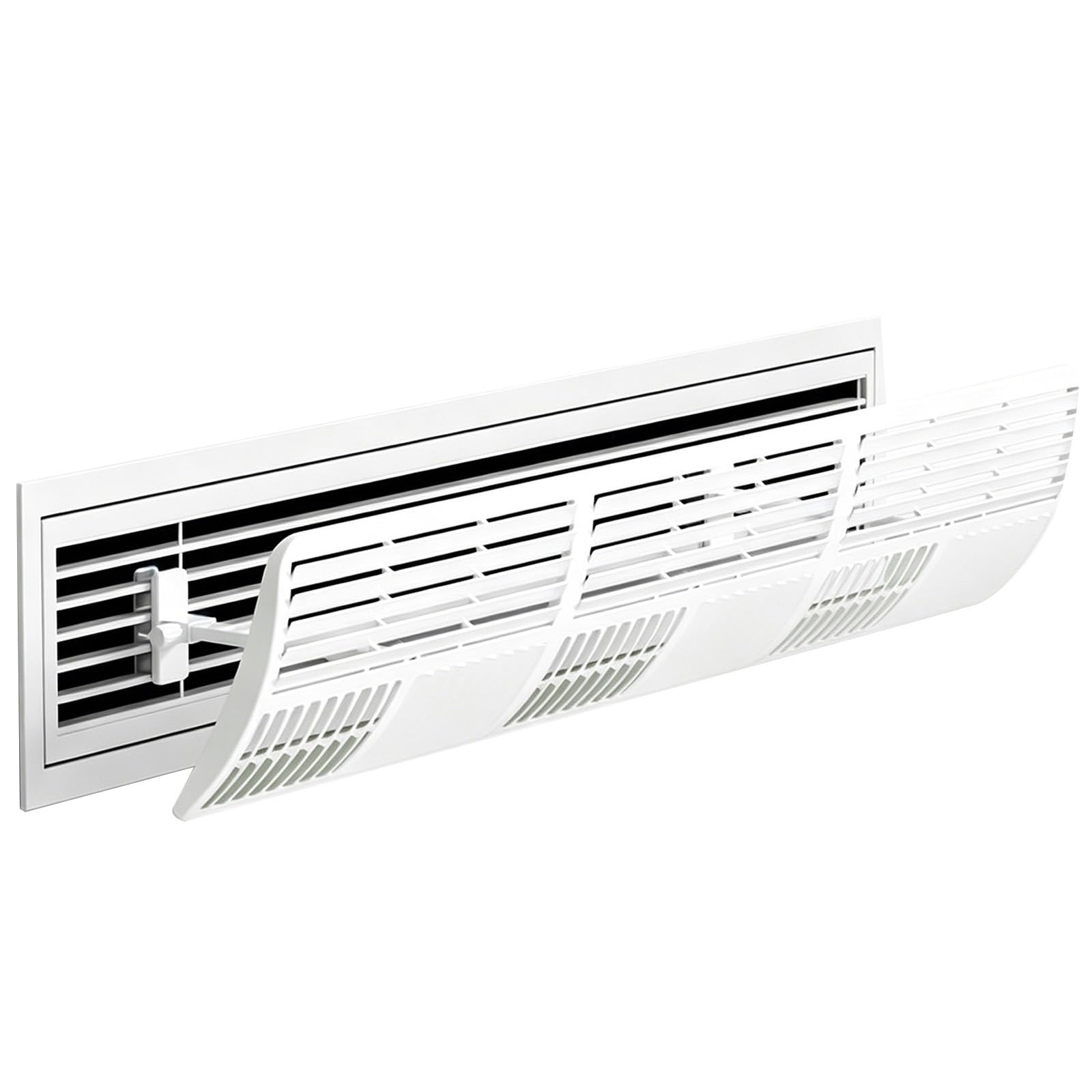 YUE JJXN Central AC Air Deflector, W7.8in Adjustable Vent Cover with Multi Channel Grille, Anti Condensation Ceiling Air Vent Deflector(60cm/23.6in)