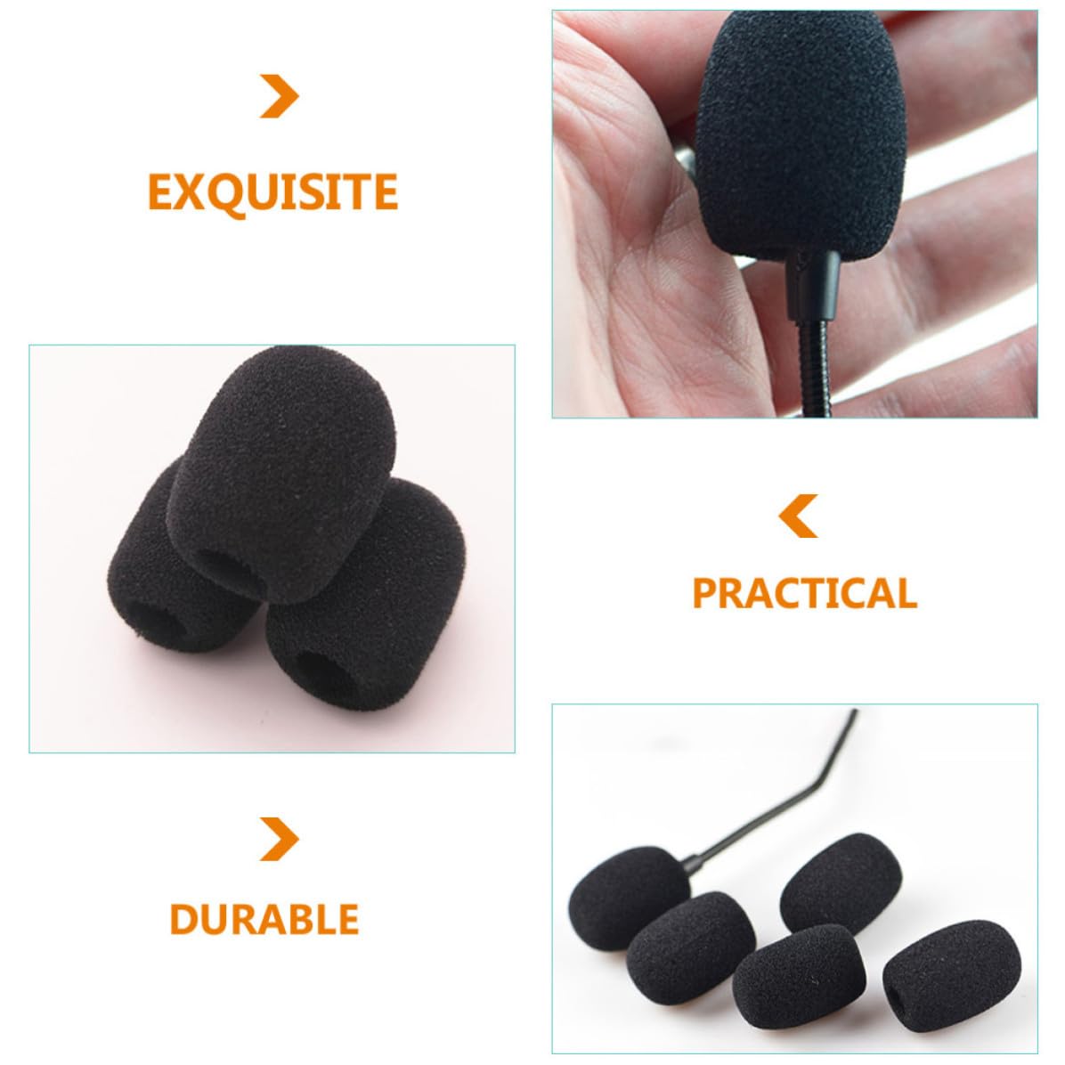 Toddmomy Lot de 40 Housses en Mousse Noires pour Microphone Cravate, Protection la Saleté, Remplacement Pratique et Professionnel pour Micro Casque