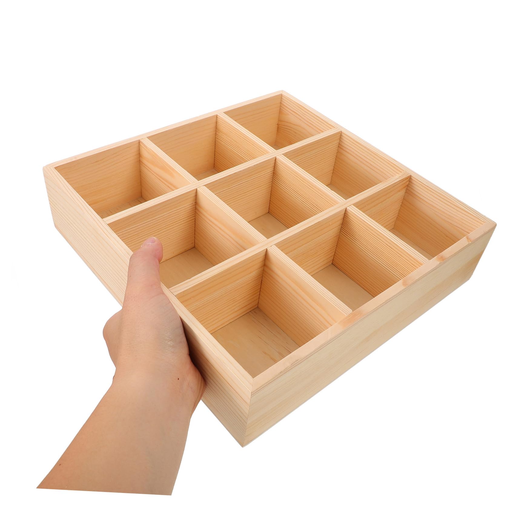 Alipis Organisateur en Bois Beige pour Sachets de Thé et Petits Accessoires, Boîte de Rangement Légère Compartiments, Cuisine et Îlot Cuisine