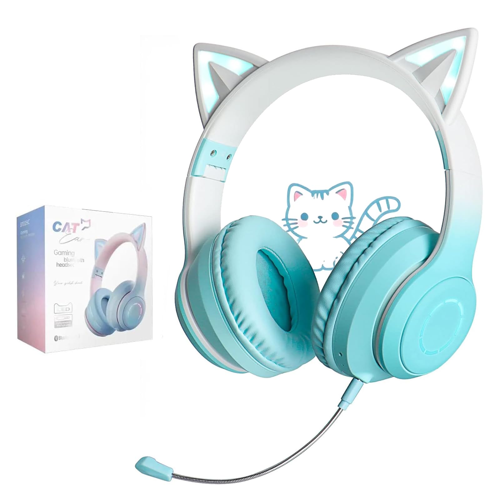 Amazon.co.jp: 猫耳ヘッドホン Bluetooth 5.1 ゲーミングヘッドセット
