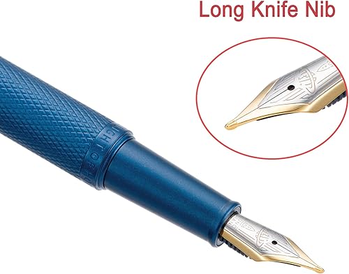 Vista 83 de Pluma fuente estilográfica, negro, azul, plateado, punta fina, punta extra fina, punta doblada