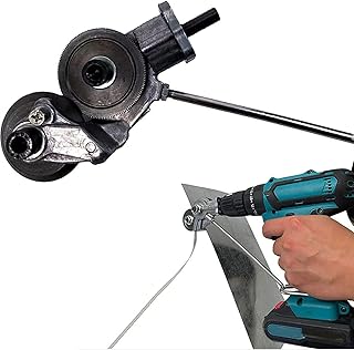 2023 New Electric Drill Plate Cutter Attachment Drill Attachment Metal Cutter Sheet Metal Cutter Drill Attachment Double Headed Sheet Metal Nibbler Cutter for Cutting Metal Plates Hard Materials