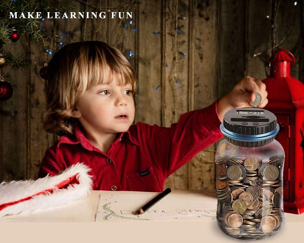 Megac Digital Coin Big Piggy Bank - Automatic Display, Digital Counting Money Jar for Kids Friends Adults Boys Girls as Gift On Christmas,New Year’s,Birthday
