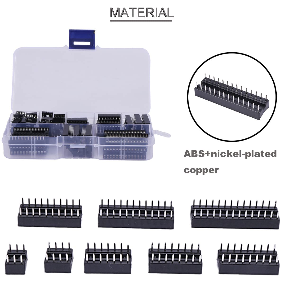 20 Adaptadores (Zócalos) IC De 8 Pines - 2.54 Mm - Para Prototipado Electrónico