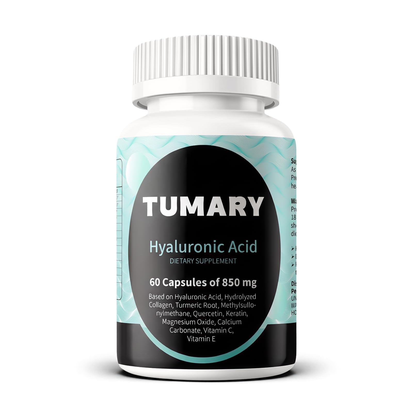 Tiuaya Suplemento de Ácido Hialurônico 850 mg, 60 cápsulas