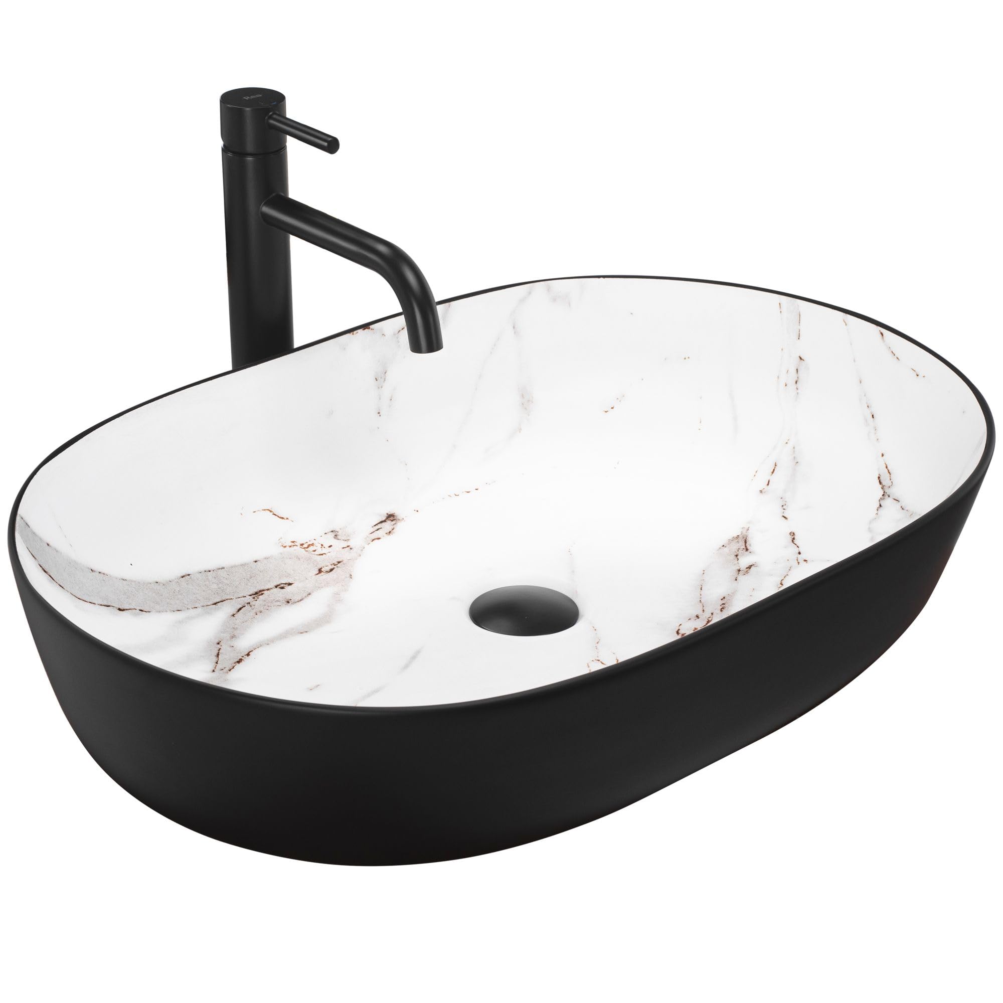 Ceramic Countertop Basin Rea Cleo Black Aiax Matt 5902557375295
