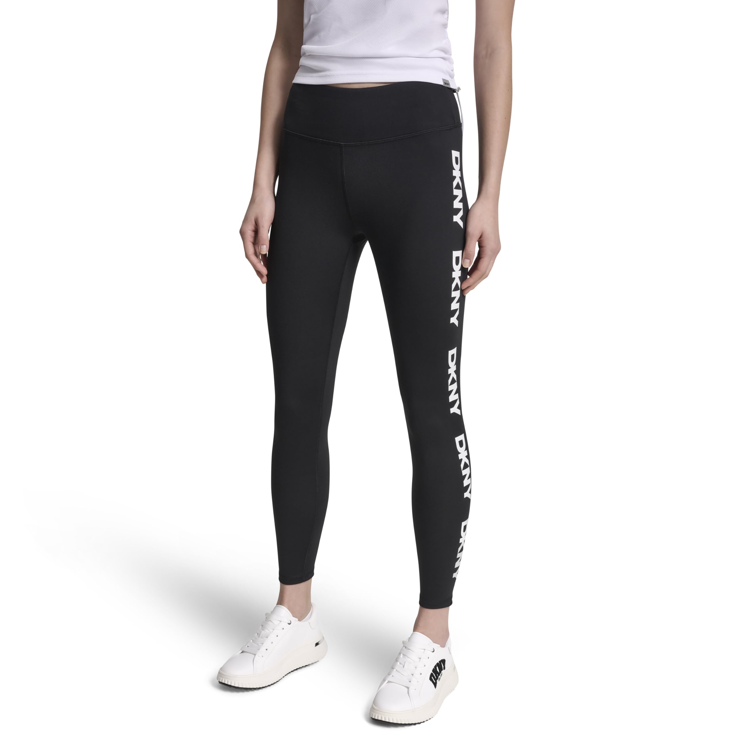 Dkny Women's Black/White Hw 7 8 Leggings 14