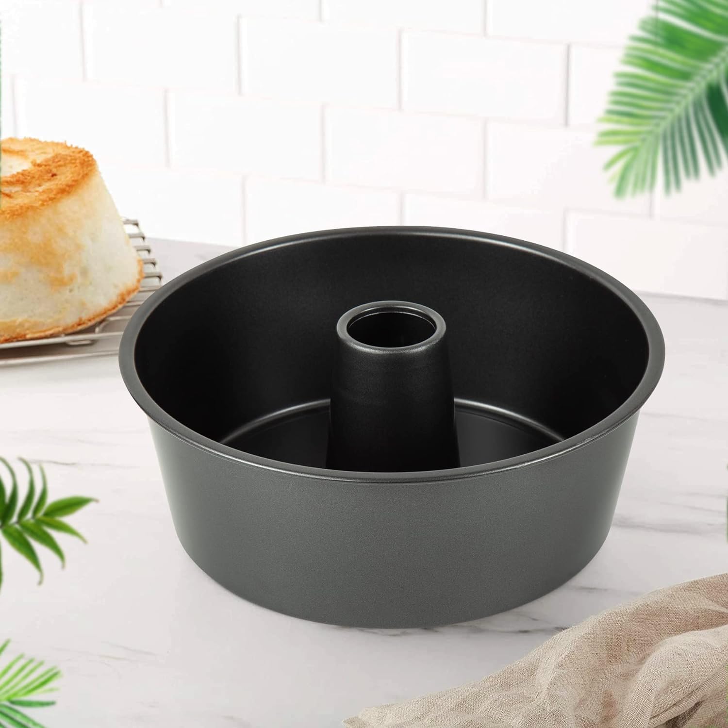 25 cm Stampo Savarin/Ciambella con Tubo - Tortiera Savarin in Acciaio con Rivestimento Antiaderente - Stampo per Ciambella con Tubo - Tortiera da Forno per Biscotti e Torte - 25 cm