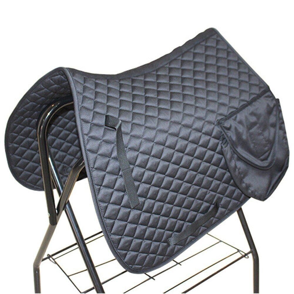 Mantilla De Sillín Mantilla De Algodón con Bolsillo De Almacenamiento Mantilla De Doma para Salto Mantillas Triangulares Espectáculo De Equitación Almohadilla De Uso General