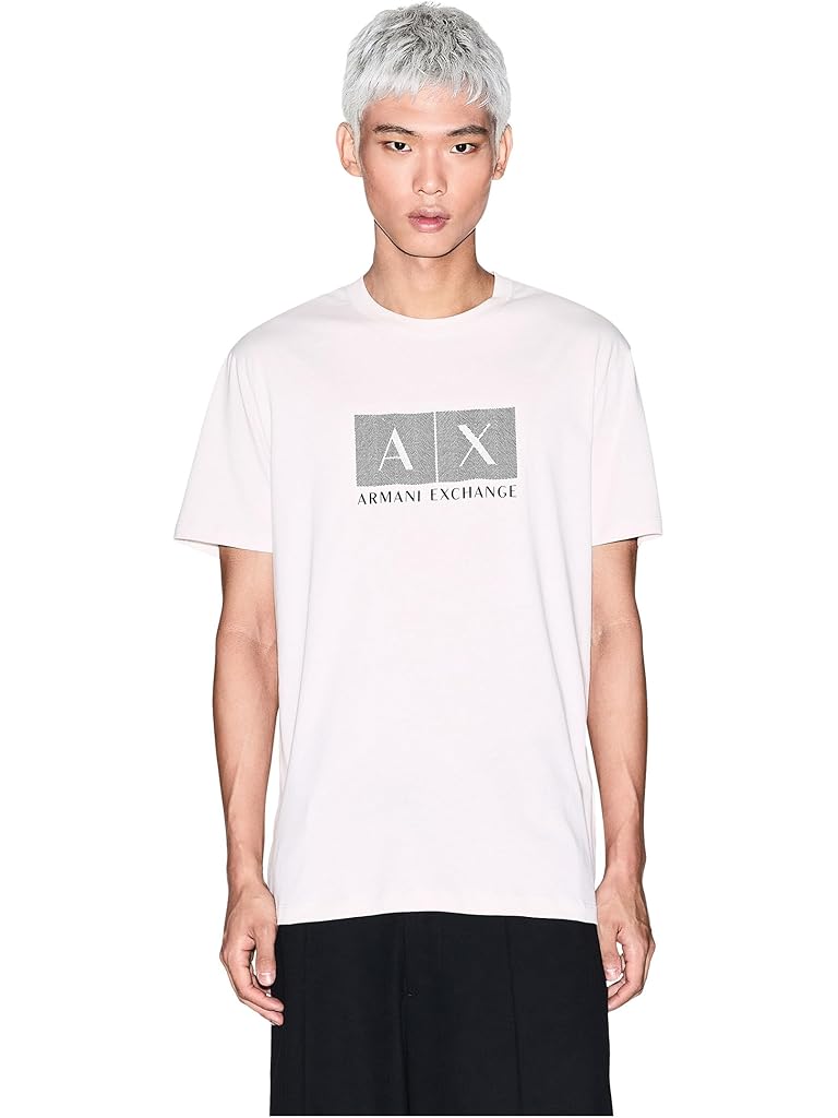 White Armani Exchange Tonal Box Logo T-shirt