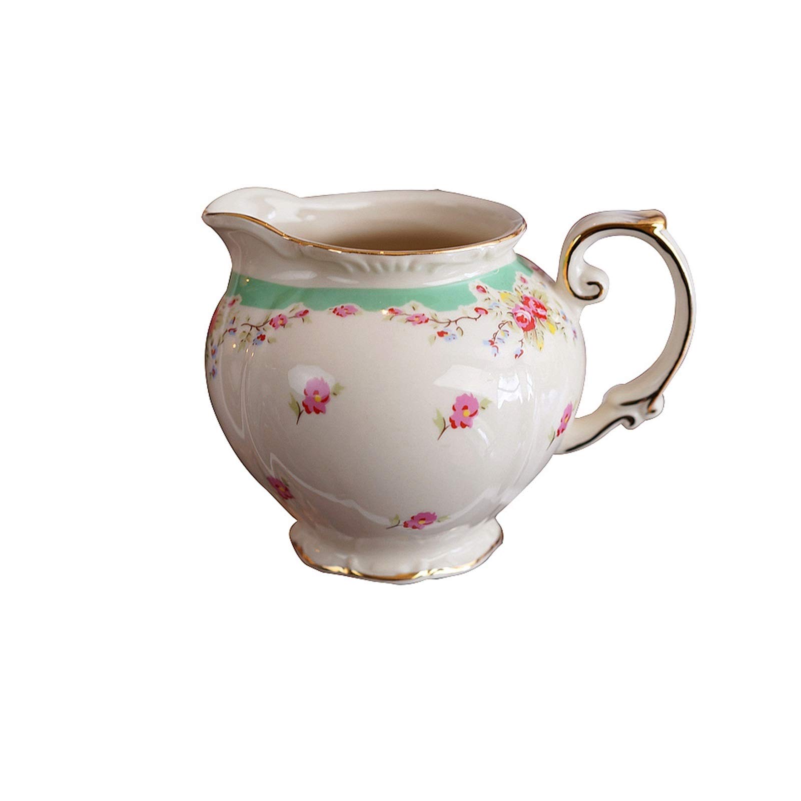 Pichet à café en céramique, pichet à Sauce, pichet à Lait pour Style français, pichet à Sauce d'embellissement à Motif de Fleur de Rose