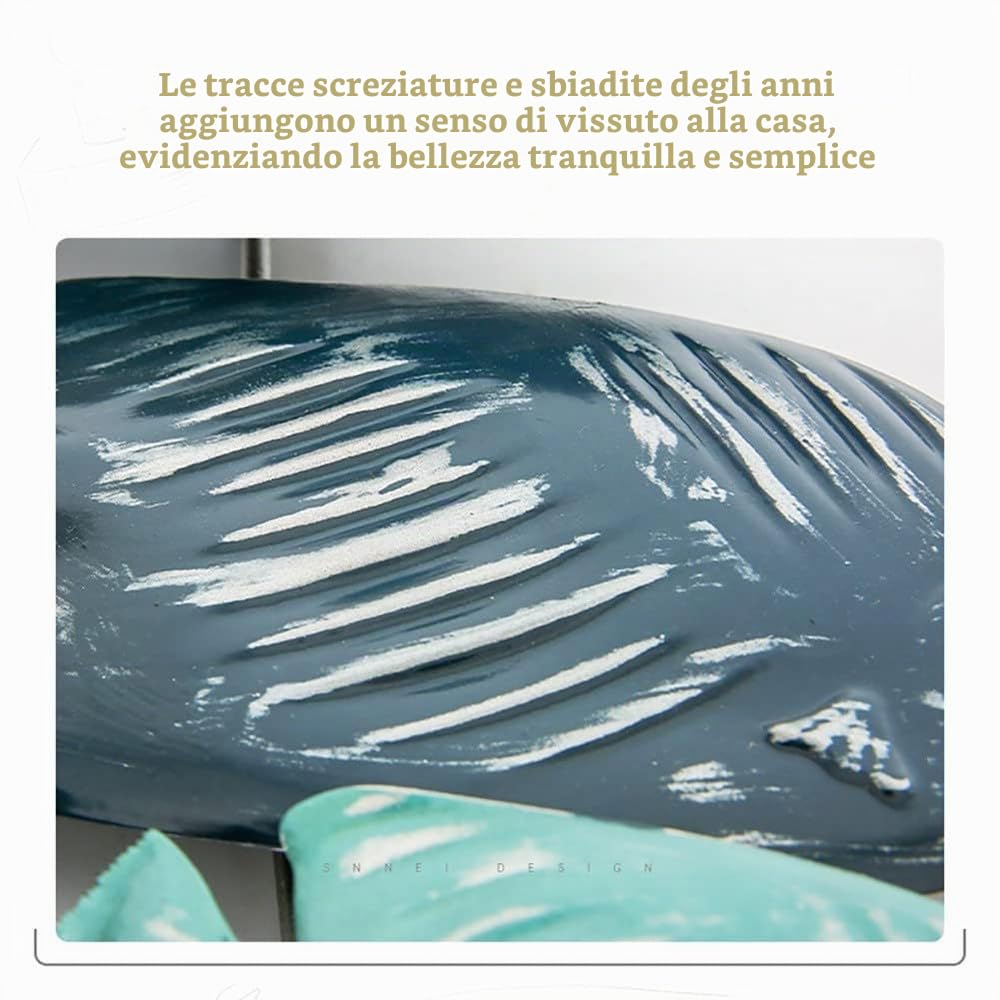 Decorazione da Parete in Metallo Scultura Pesce, Decorazione di Arte di Pesce in Metallo di Mare Oceano Costiero Decorazioni Marine Fatta a Mano Scultura da Parete