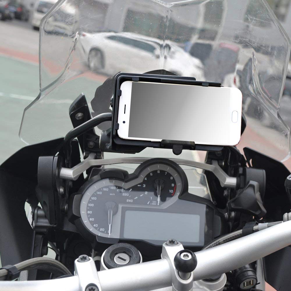 BMW Motocyklowy uchwyt na telefon komórkowy z ładowarką USB do B - MW R1200GS LC Adventure S1000XR R1200RS (czarny)