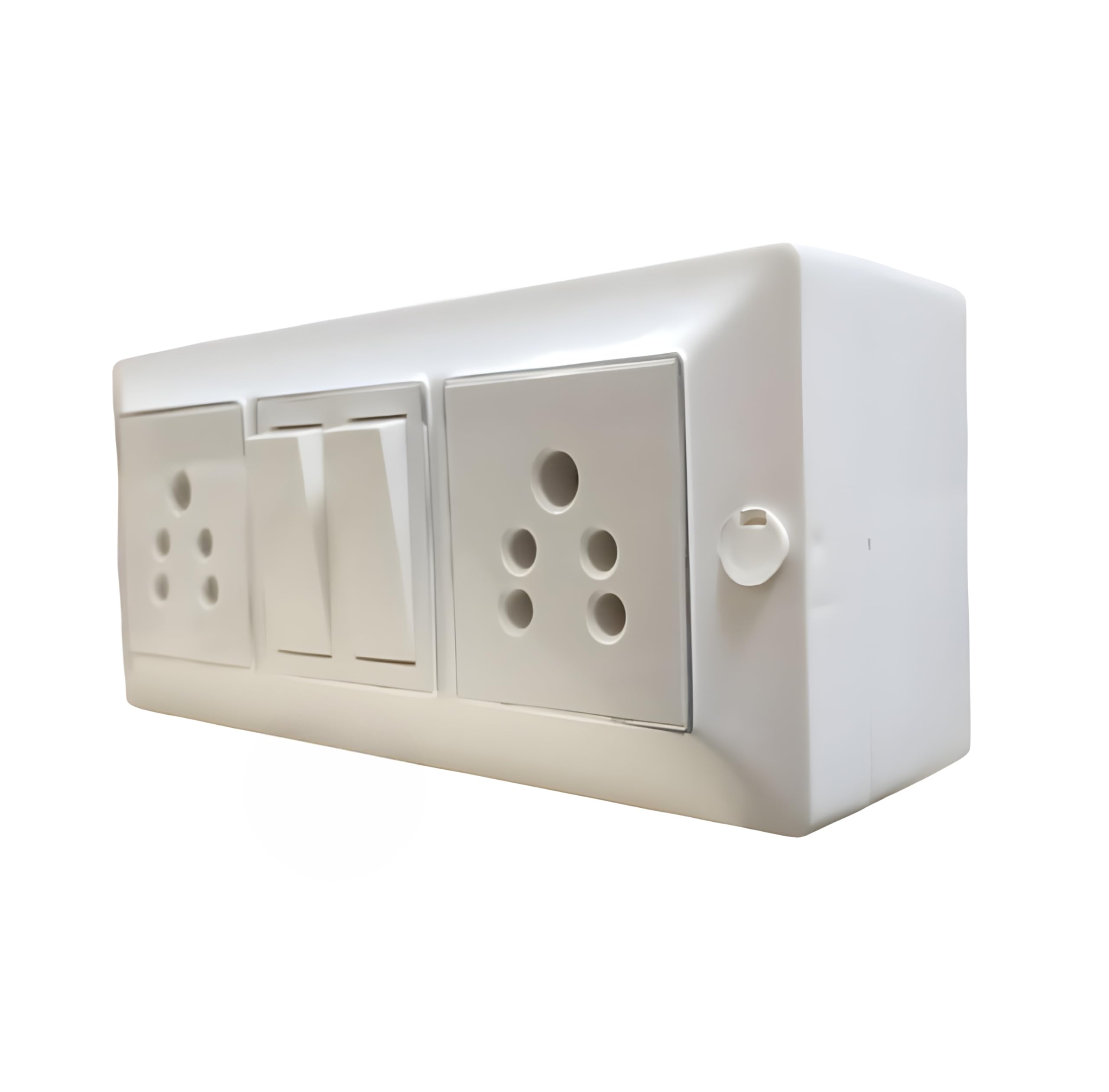 Modular 2 Universal 5-Pin Socket with 2 Switches Combo, Premium White Electrical Switchboard Plate, Heavy-Duty Copper Wiring, Pre-Wired for Easy Installation-image-8