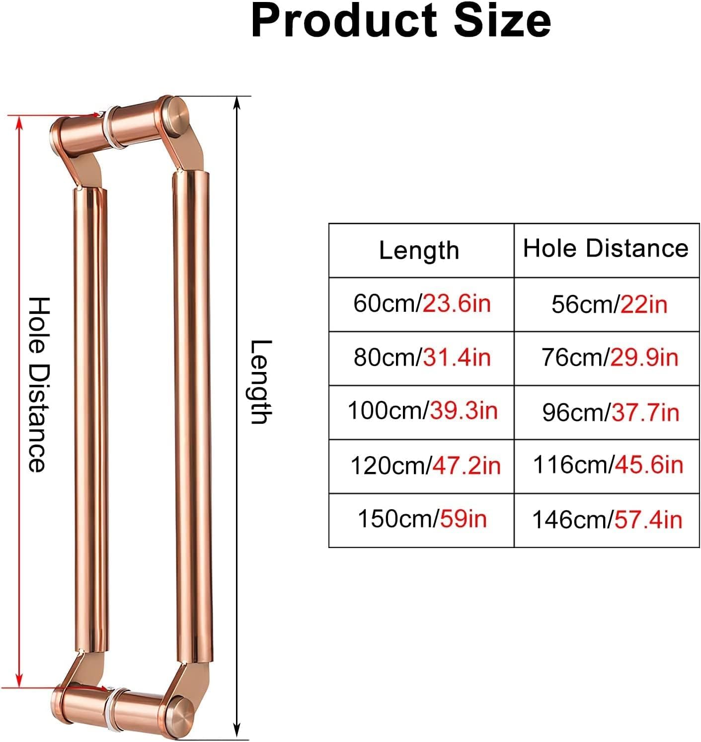 Sliding Barn Door Handle Industrial Door Pull Handle, Stainless Steel Pipe Push Pull Bar Handle, Glass Door/Wood Door/Metal Door, Rustic Door Handle Hardware,Black60Cm/23.6In