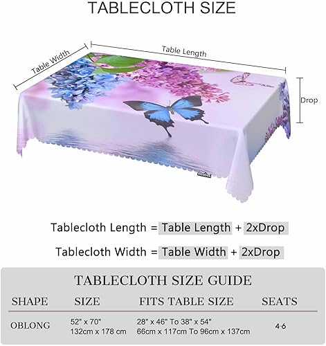 Miniatura 6 de Mantel de cocina de mariposas, flores naturales, mariposas, para interiores y exteriores, mantel antiaceite, para banquetes de boda, manteles de