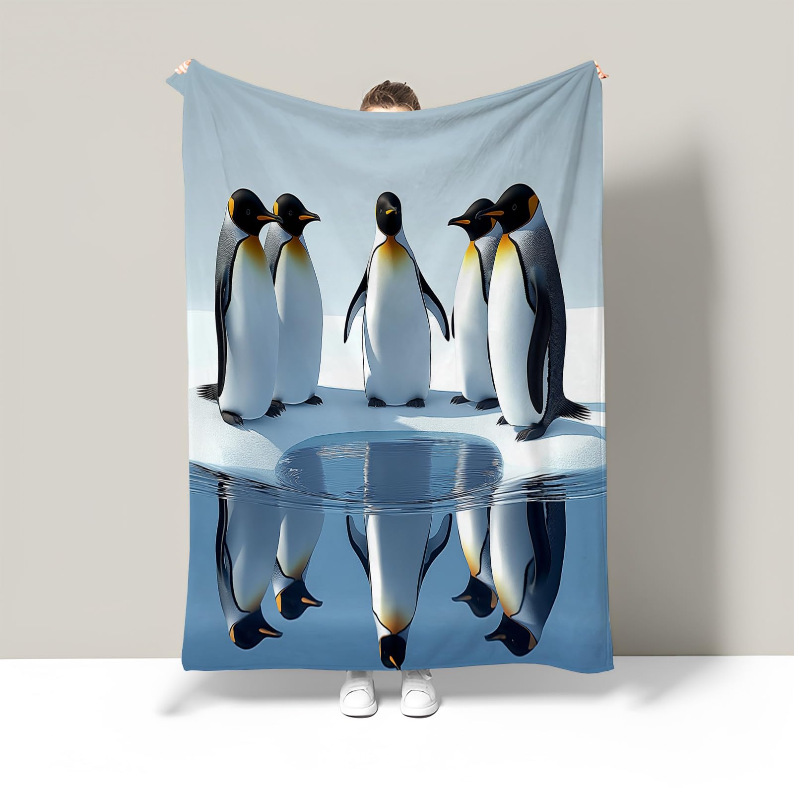 Couverture pingouin sauvage contre le froid plaid doux lit